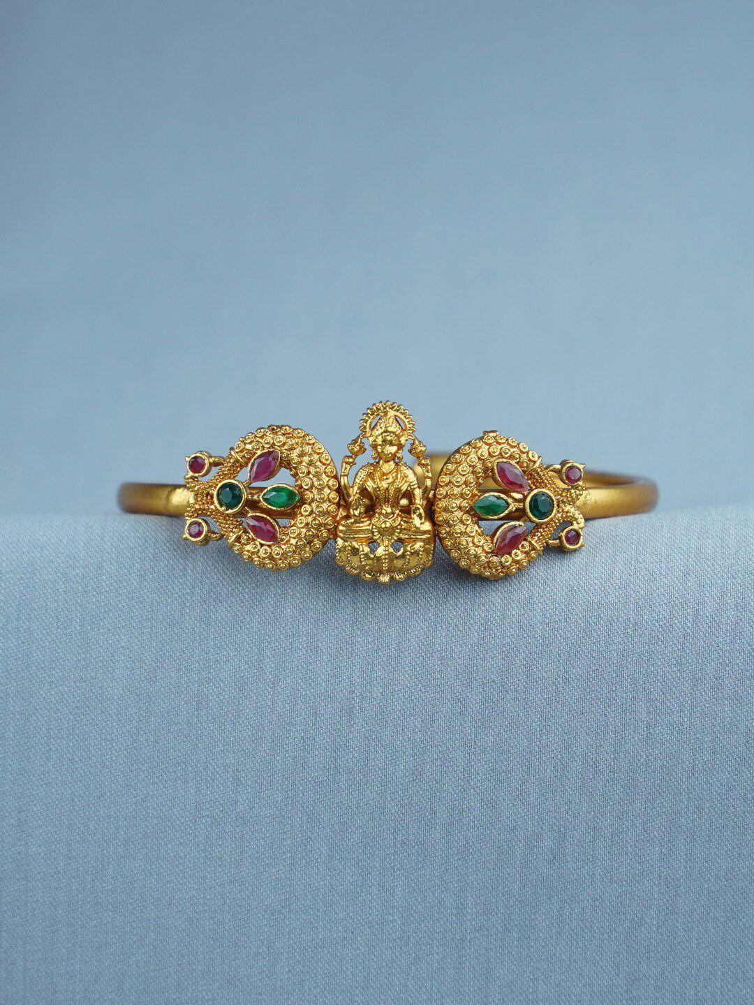 diksha collection gold plated stone studded kada