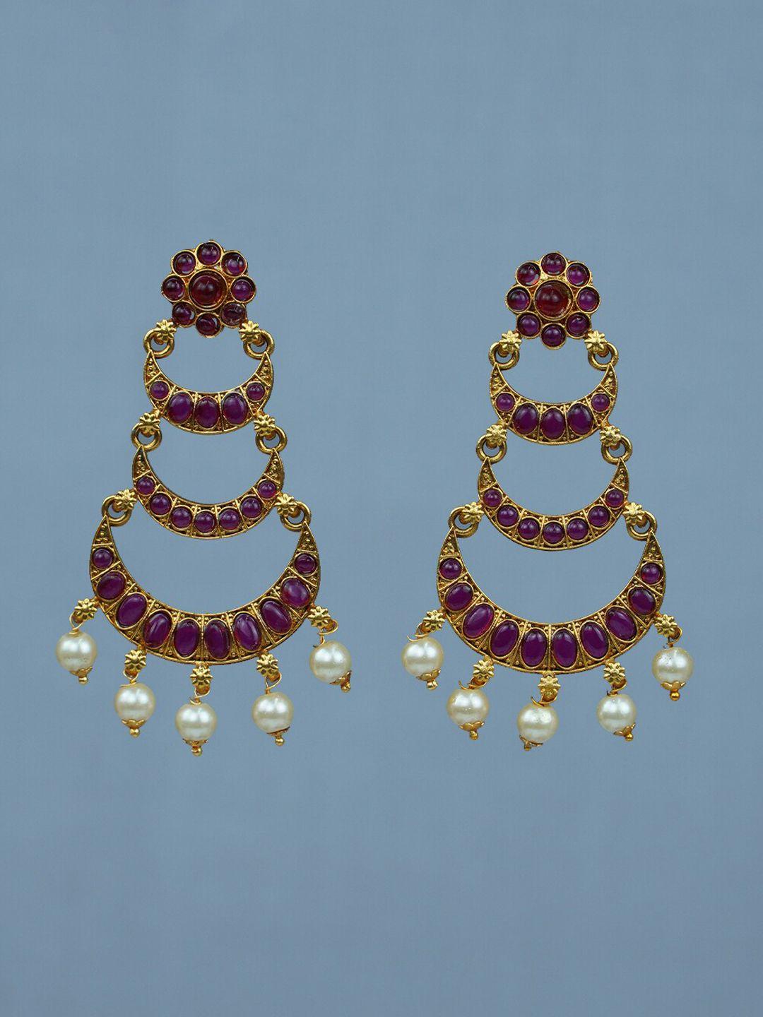 diksha collection gold-toned jhumkas earrings