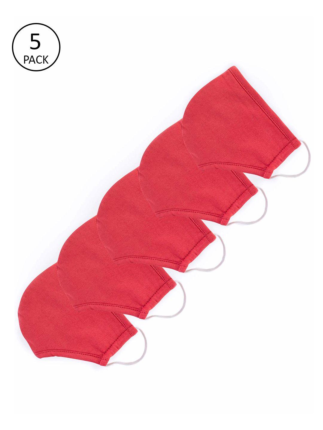 dillinger adults red pack of 5 reusable 3-layer outdoor masks
