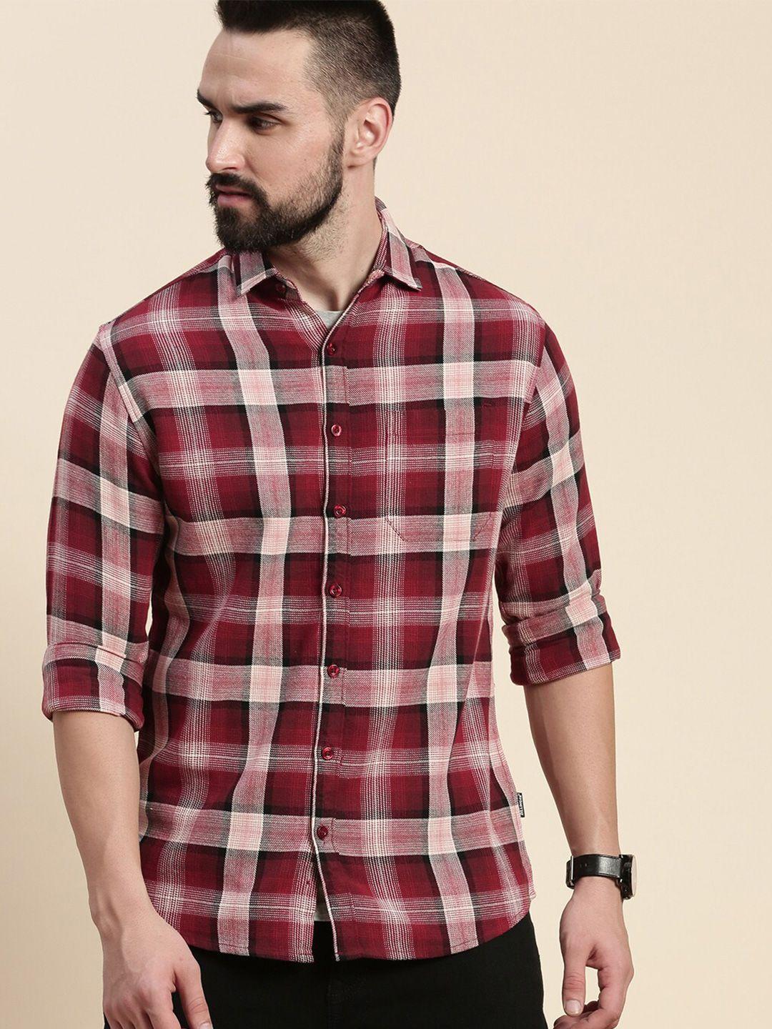 dillinger checked flannel pure cotton casual shirt