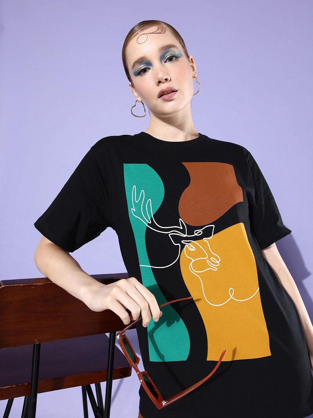 dillinger graphic printed oversized longline pure cotton t-shirt