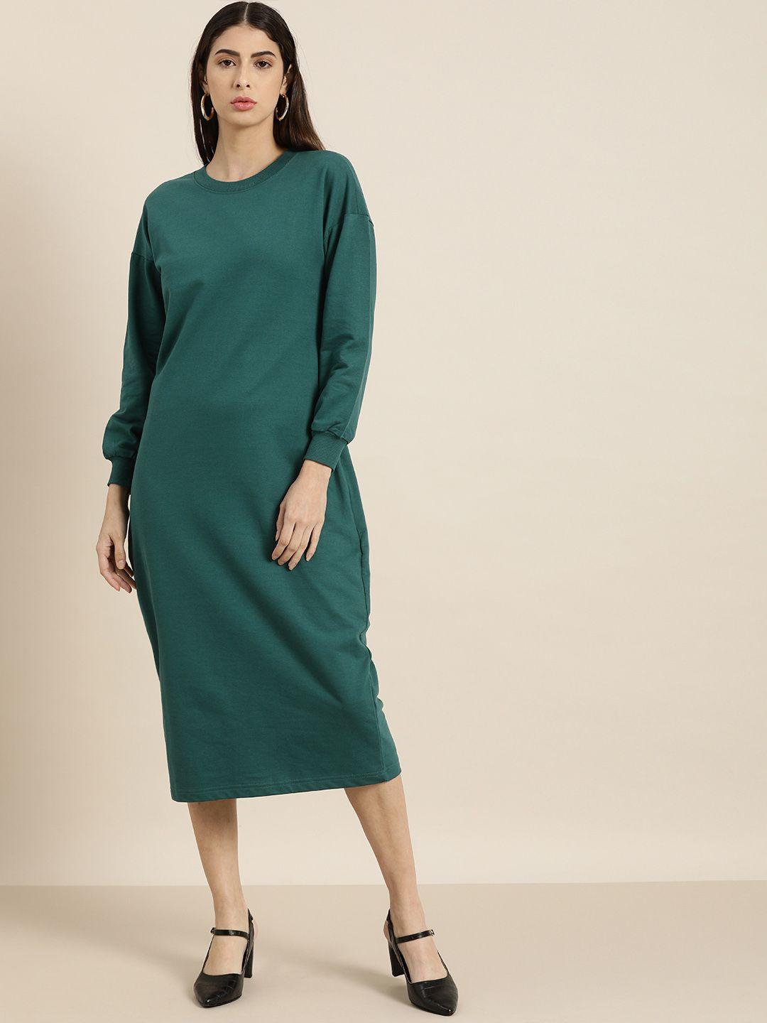 dillinger green midi jumper dress