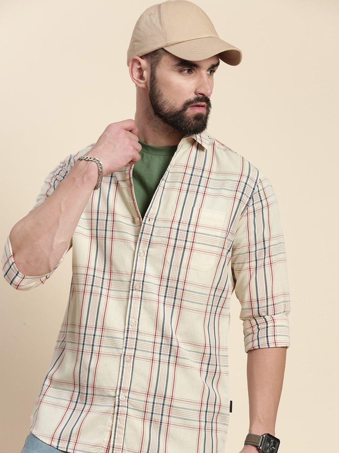 dillinger tartan checks pure cotton casual shirt