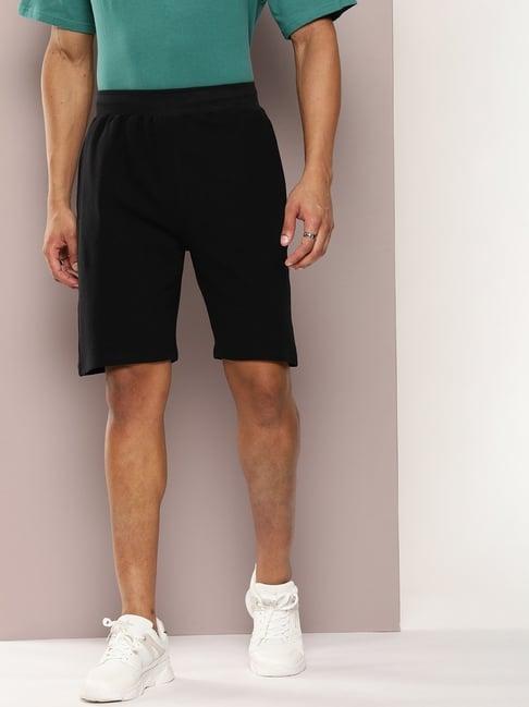 dillinger black regular fit striped shorts