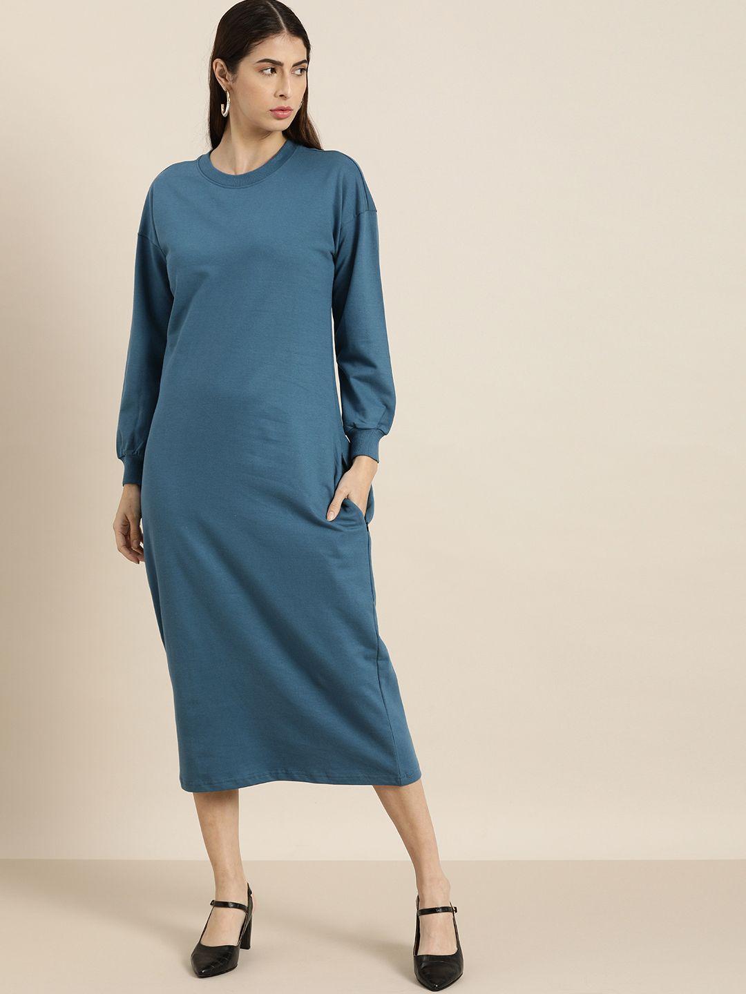 dillinger blue midi jumper dress