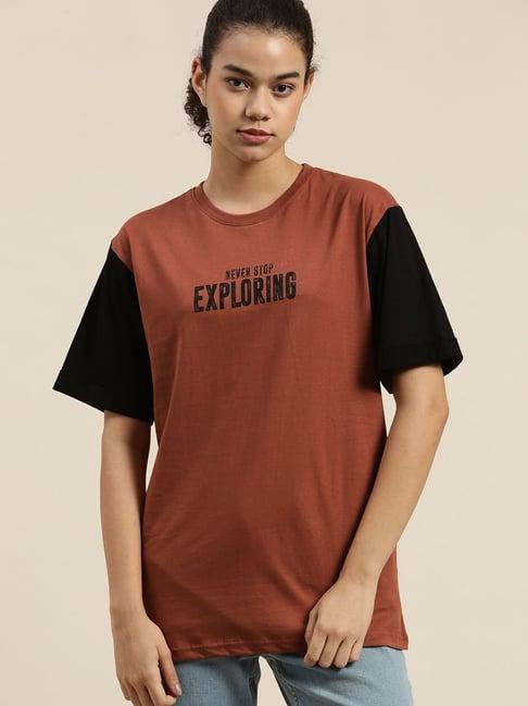 dillinger brown graphic print t-shirt