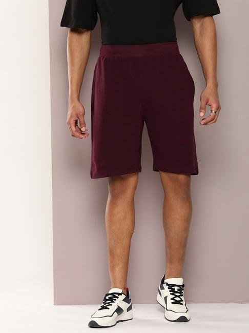 dillinger maroon regular fit shorts