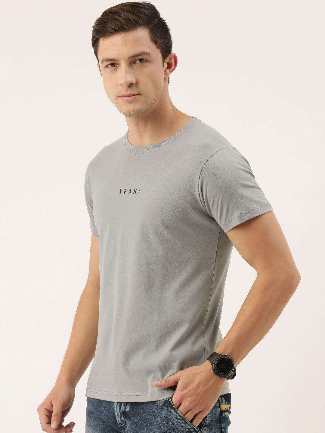 dillinger men grey printed round neck pure cotton t-shirt