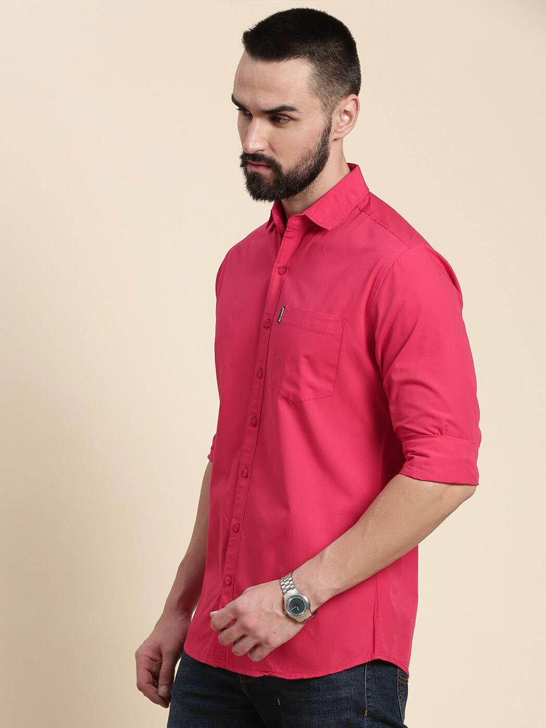 dillinger men pink opaque casual shirt