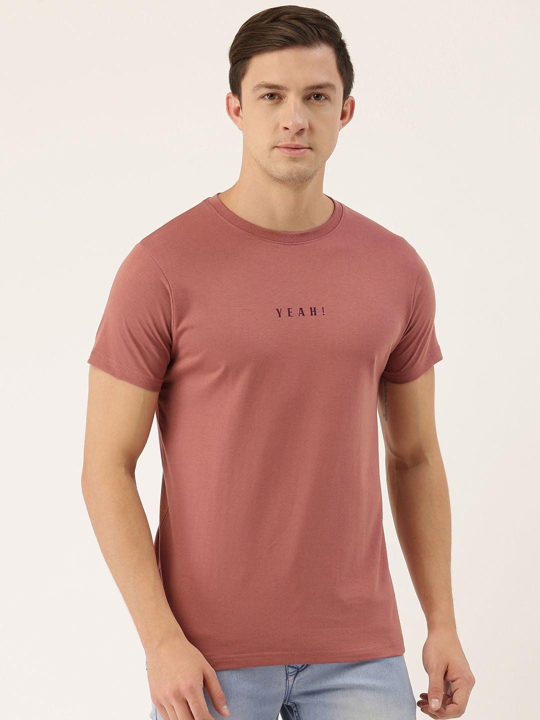 dillinger men pink printed round neck pure cotton t-shirt