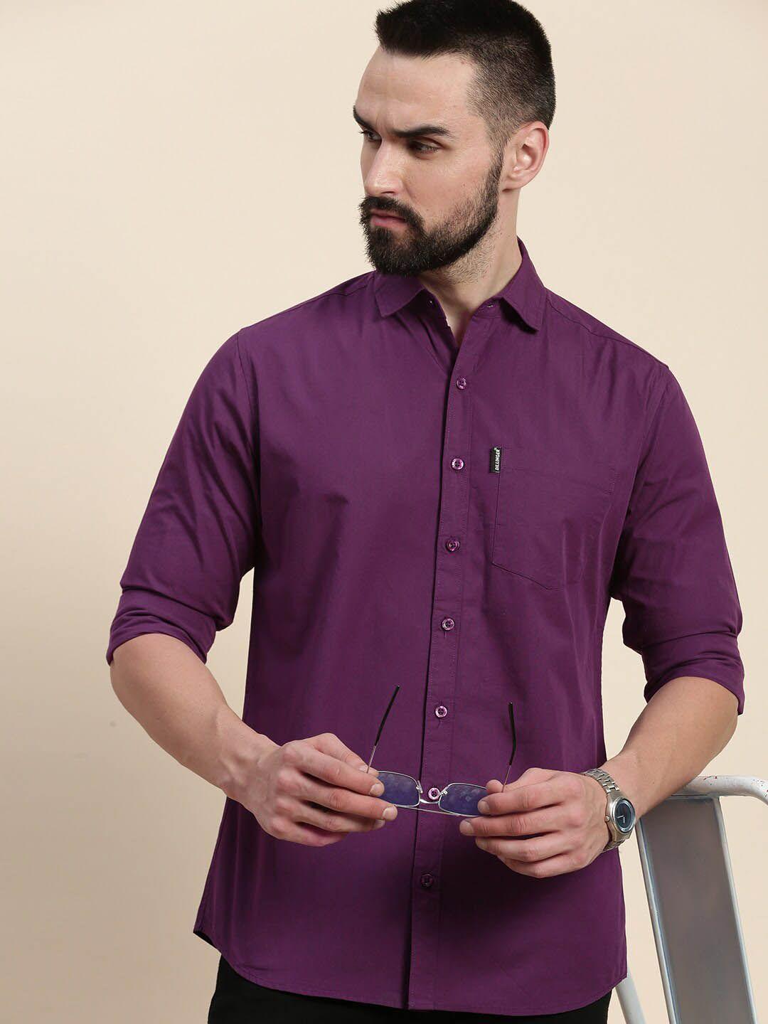 dillinger men purple opaque casual shirt