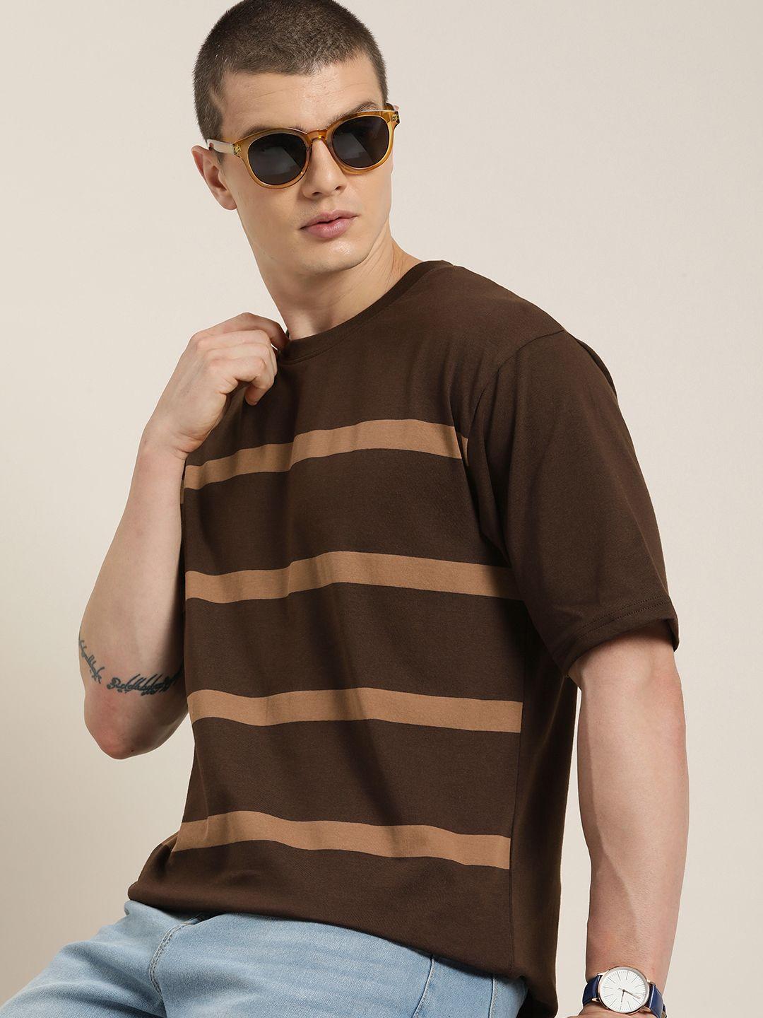 dillinger men striped drop-shoulder sleeves oversized t-shirt