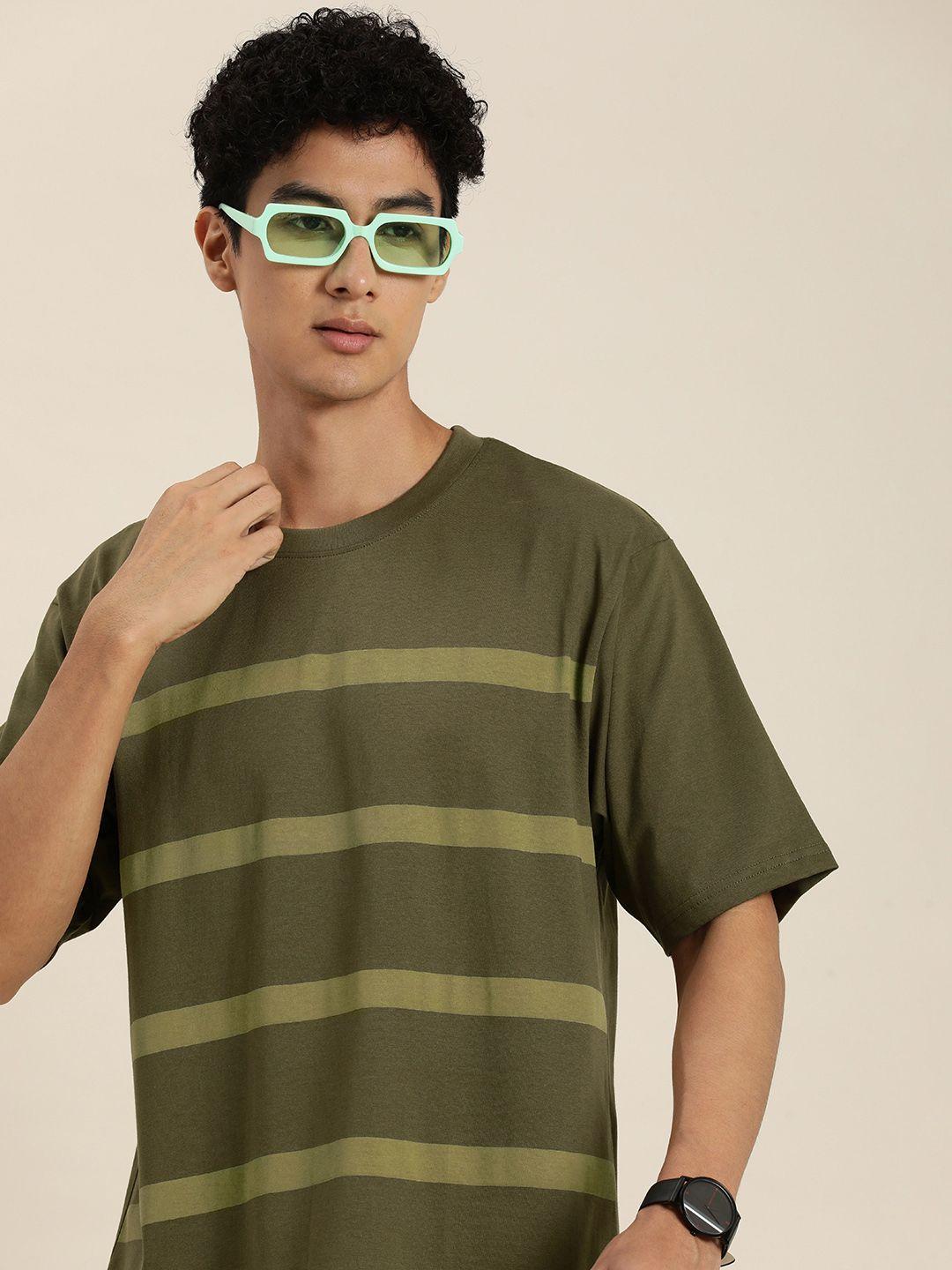 dillinger men striped oversized t-shirt