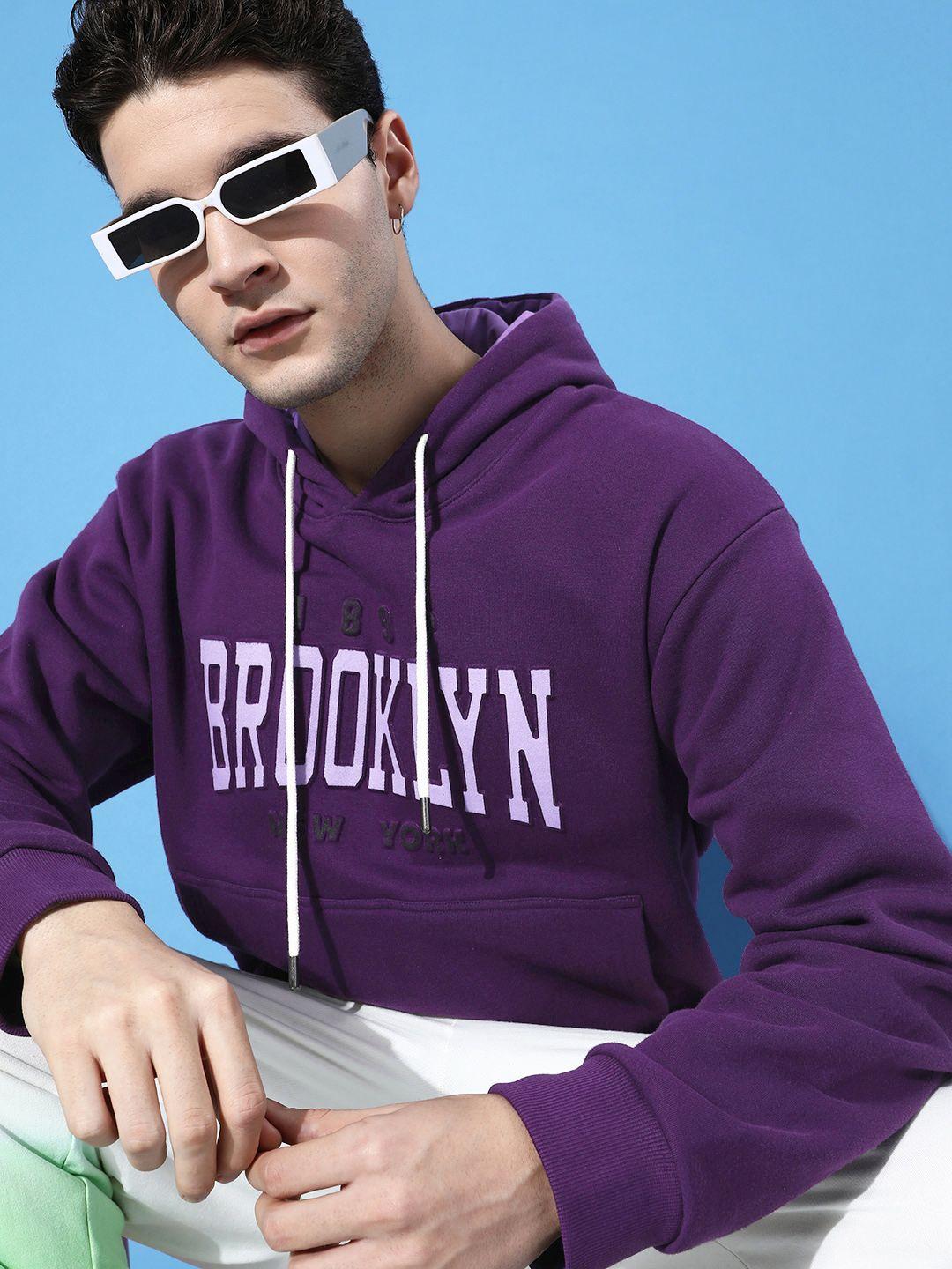 dillinger men typography oversized hooded fleece sweatshirt
