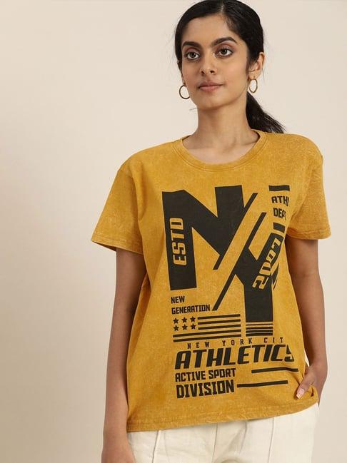 dillinger mustard graphic print t-shirt