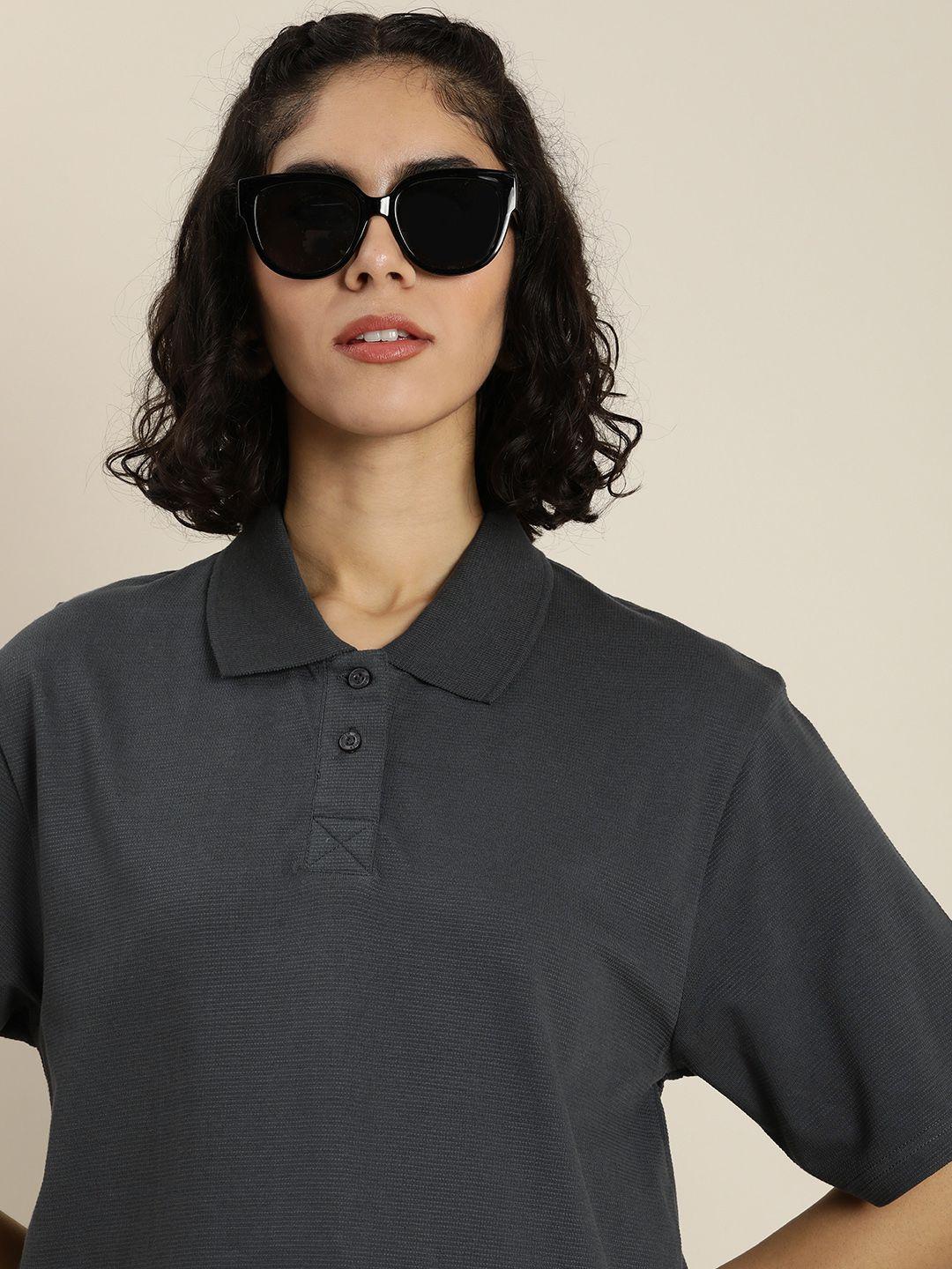 dillinger polo collar oversized drop-shoulder sleeves pure cotton t-shirt