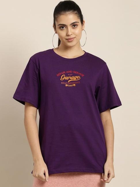 dillinger purple cotton graphic print t-shirt