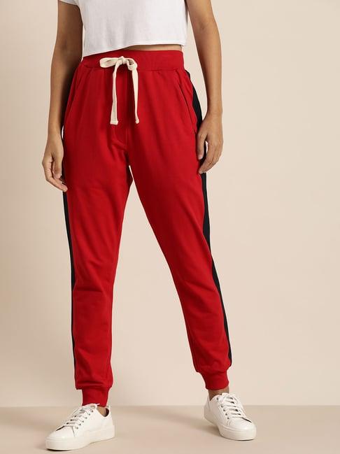 dillinger red cotton joggers