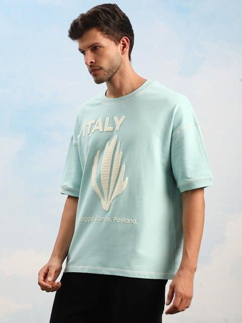 dillinger turquoise loose fit printed unisex t-shirt