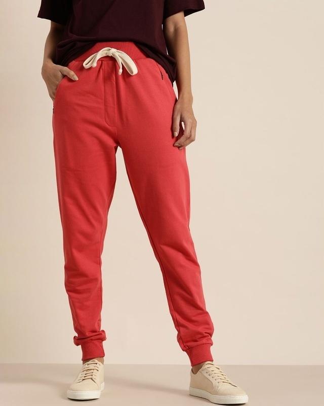 dillinger women's red solid joggers