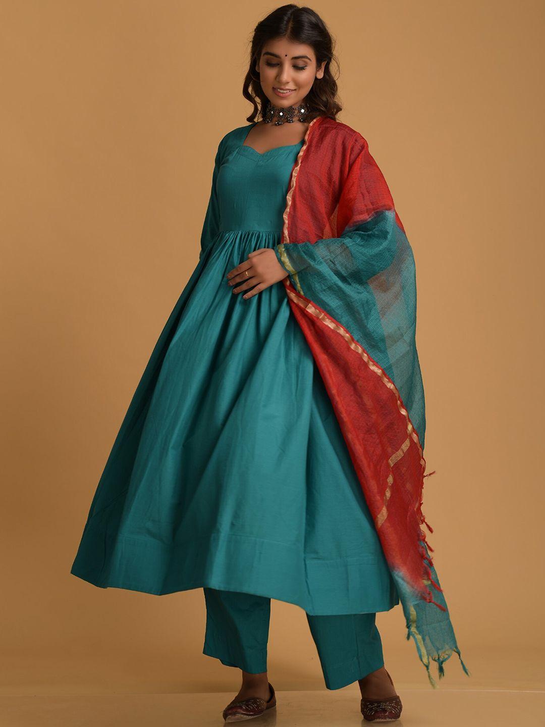 dimple design studio anarkali kurta with trouser & dupatta