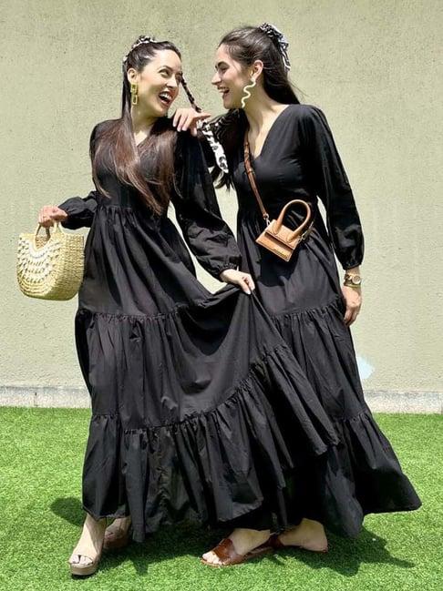 dimple design studio black cotton maxi dress