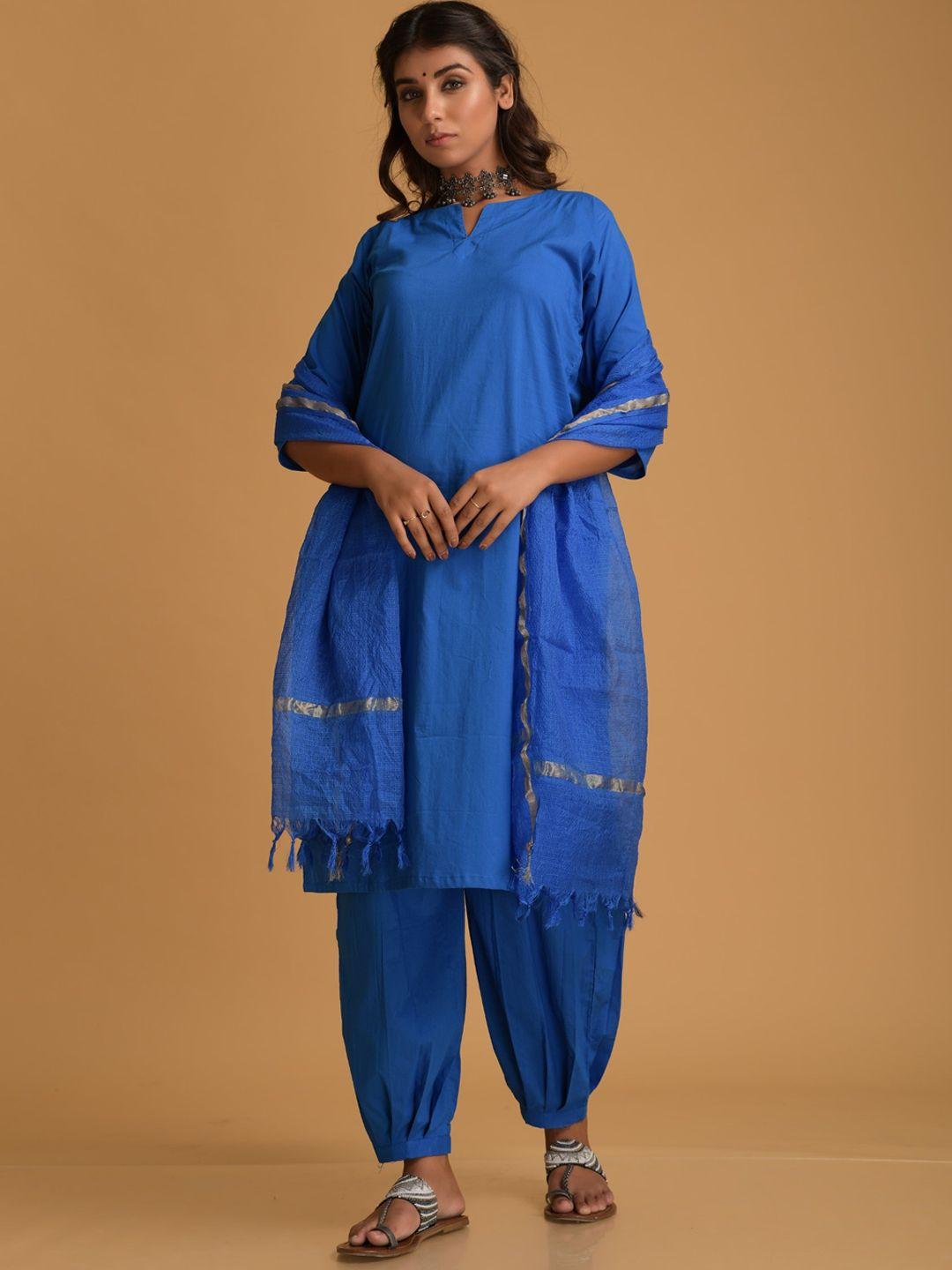 dimple design studio pure cotton kurta with salwar & with dupatta