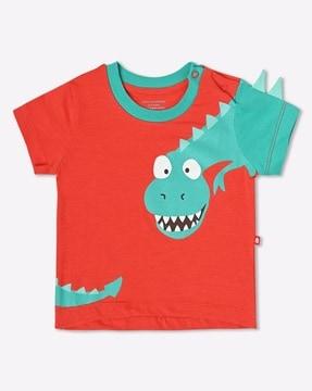 dino print round-neck t-shirt