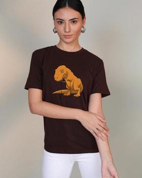 dinosaur print crew-neck t-shirt