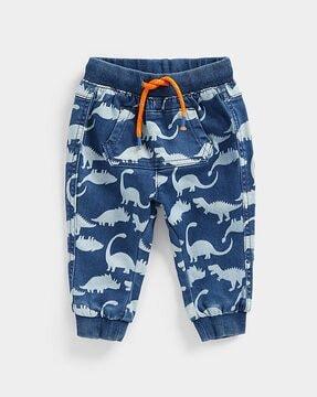 dinosaur print joggers with kangaroo pocket