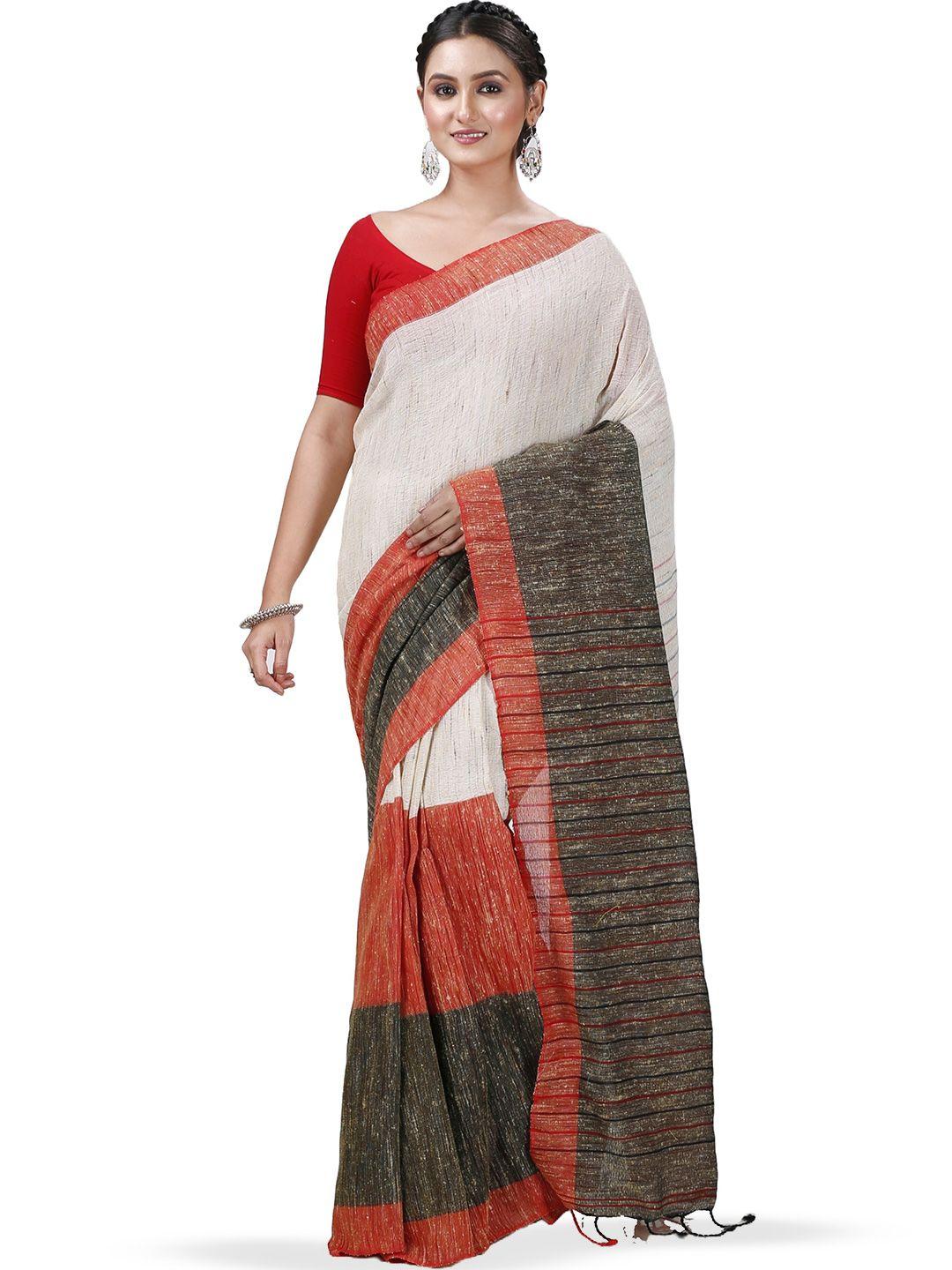 dipdiya woven design pure cotton taant saree