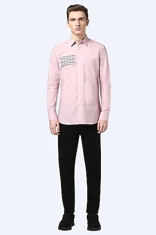 dirty rose pink embroidered shirt