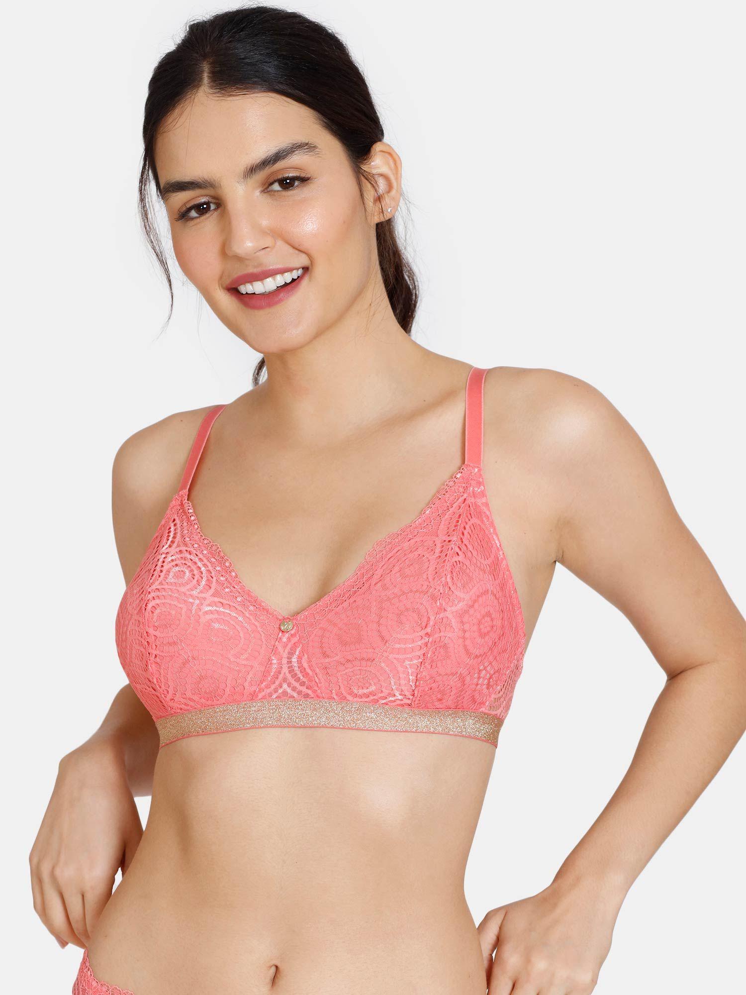 disco double layered non wired 3-4th coverage t-shirt bra - tea rose