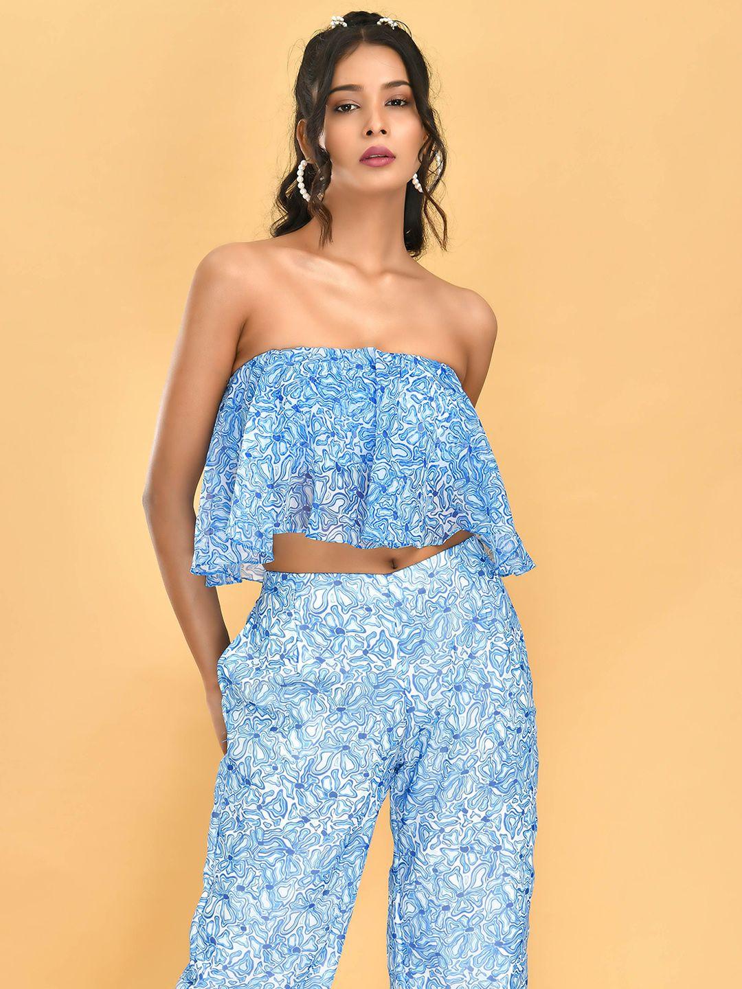 disli abstract printed top & trousers