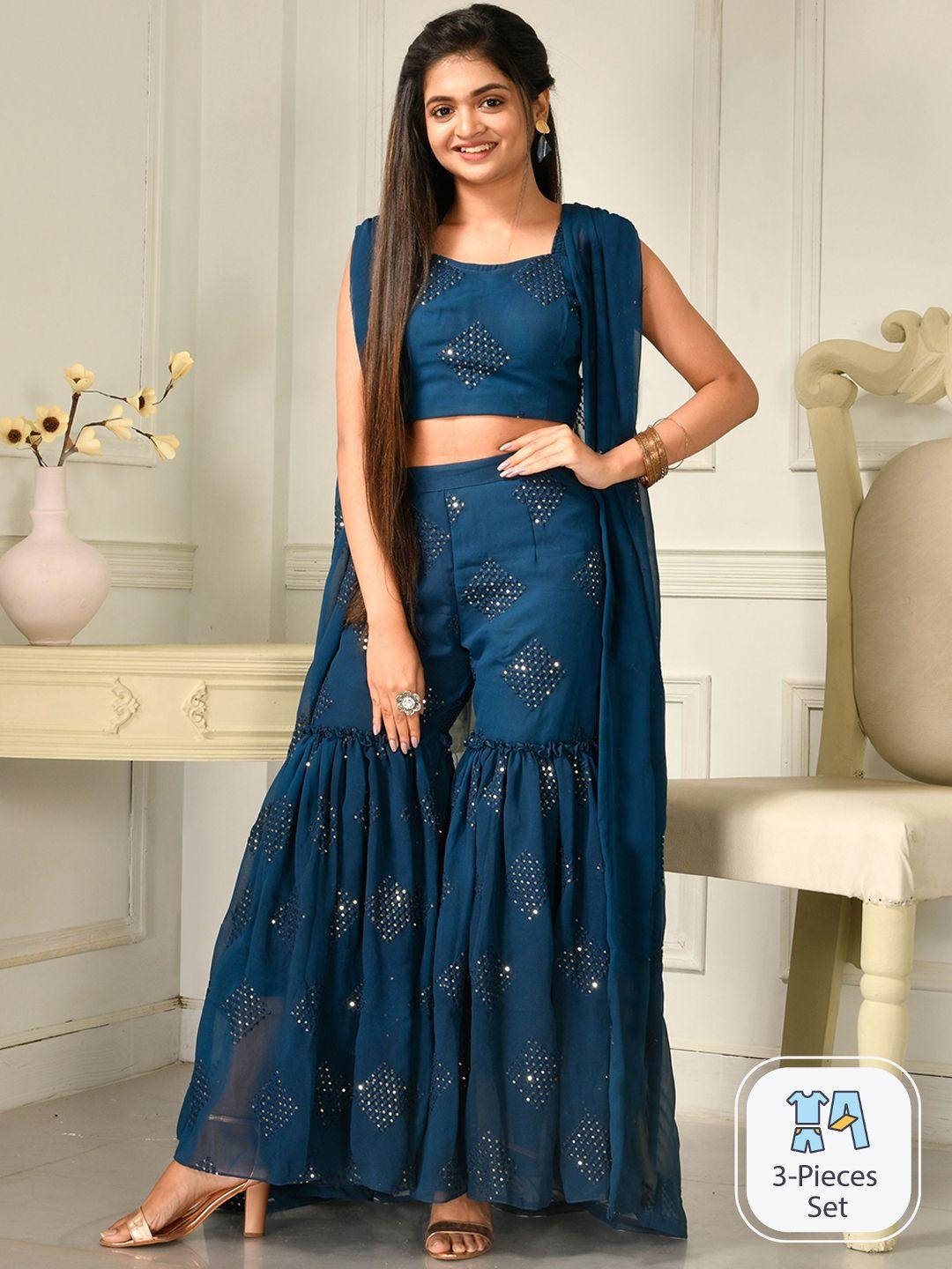 disli embellished sleeveless sharara set with jacket