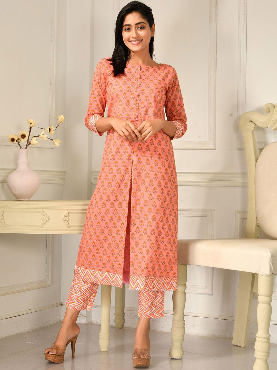 disli ethnic motifs printed pure cotton kurta with trousers