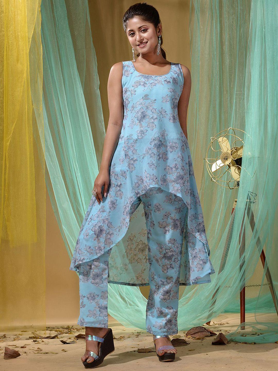 disli floral printed a-line kurta with trousers