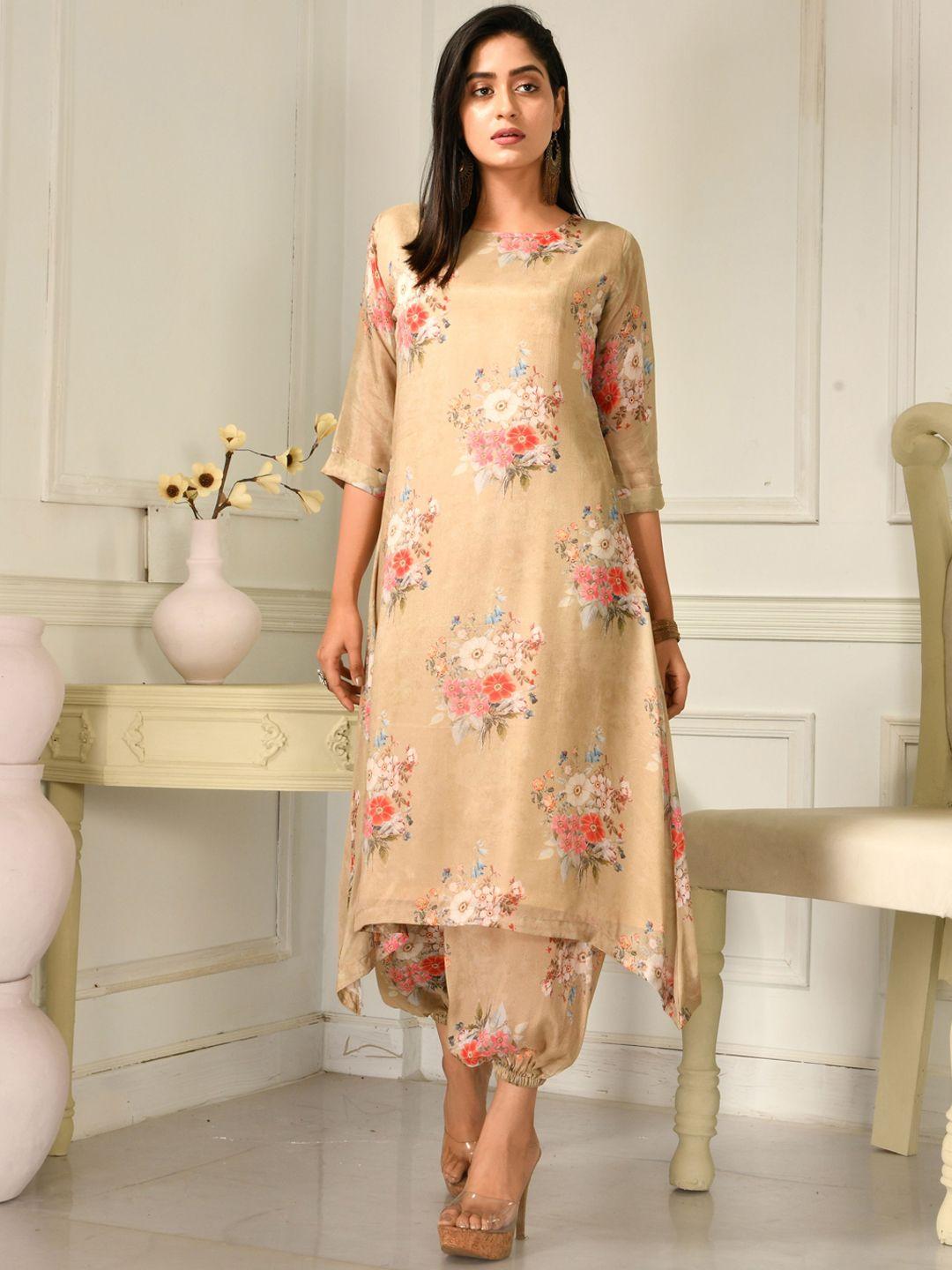 disli floral printed kurta with harem pants