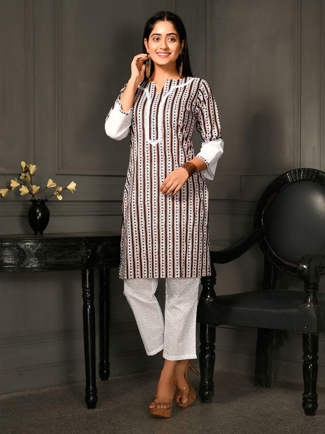 disli geometric printed pure cotton gotta patti  kurta