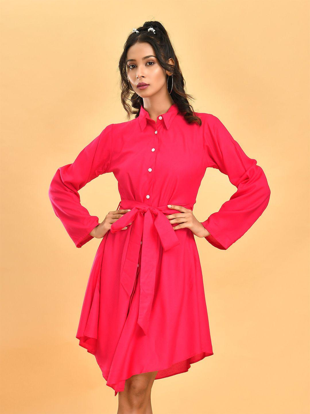 disli pink fit & flare dress