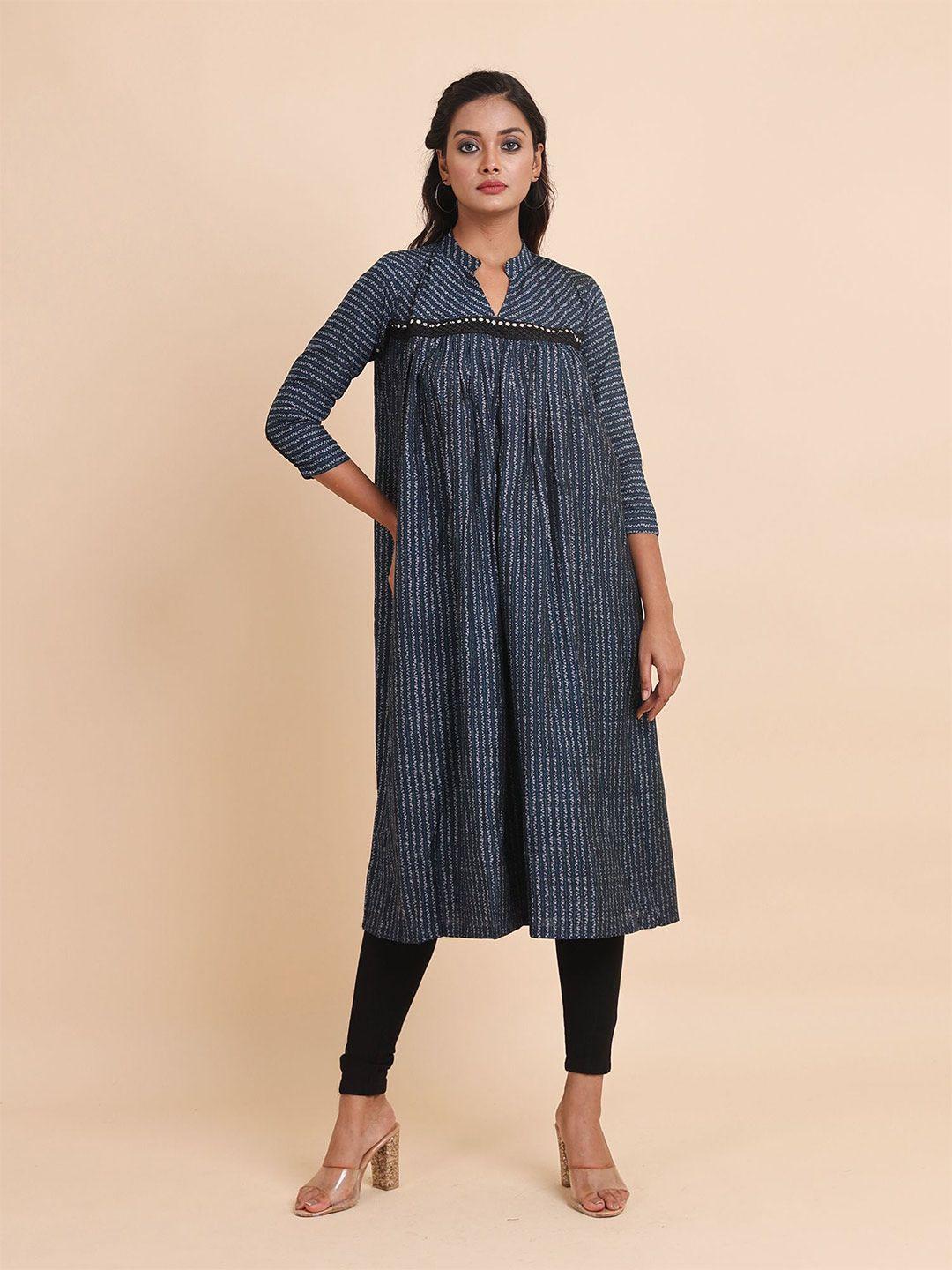 disli striped cotton a-line kurta