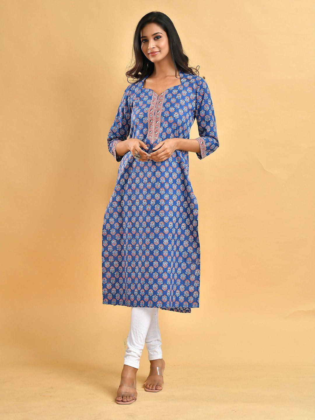 disli women blue ethnic motifs printed kurta