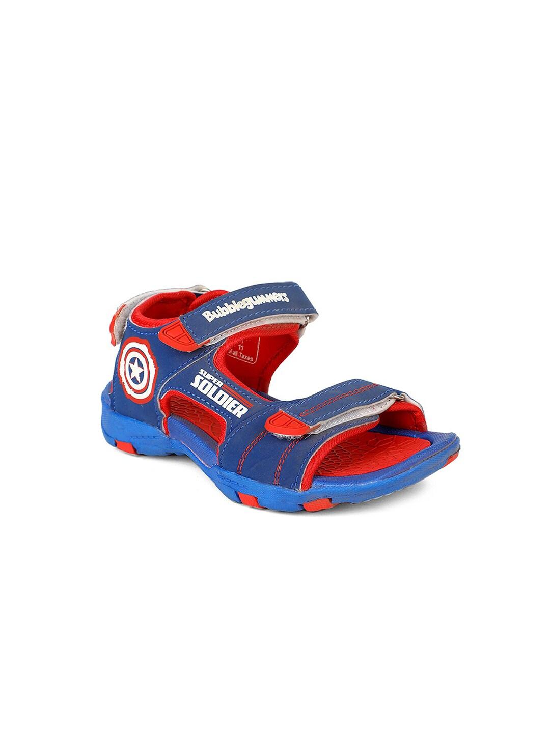 disney boys blue & red marvel printed sports sandals