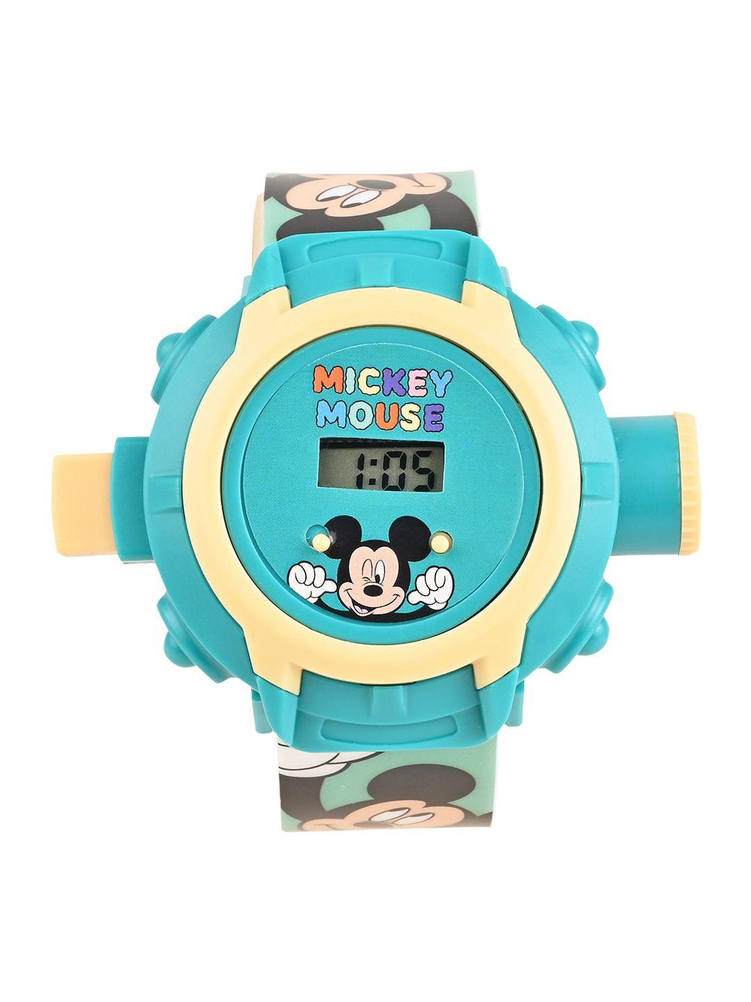 disney boys blue printed dial & straps digital multi function automatic watch trha22128