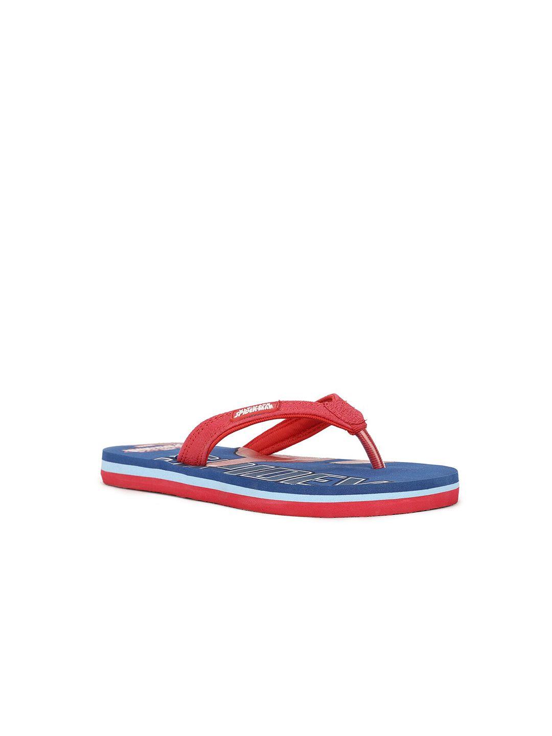 disney boys red & blue spiderman printed thong flip-flops