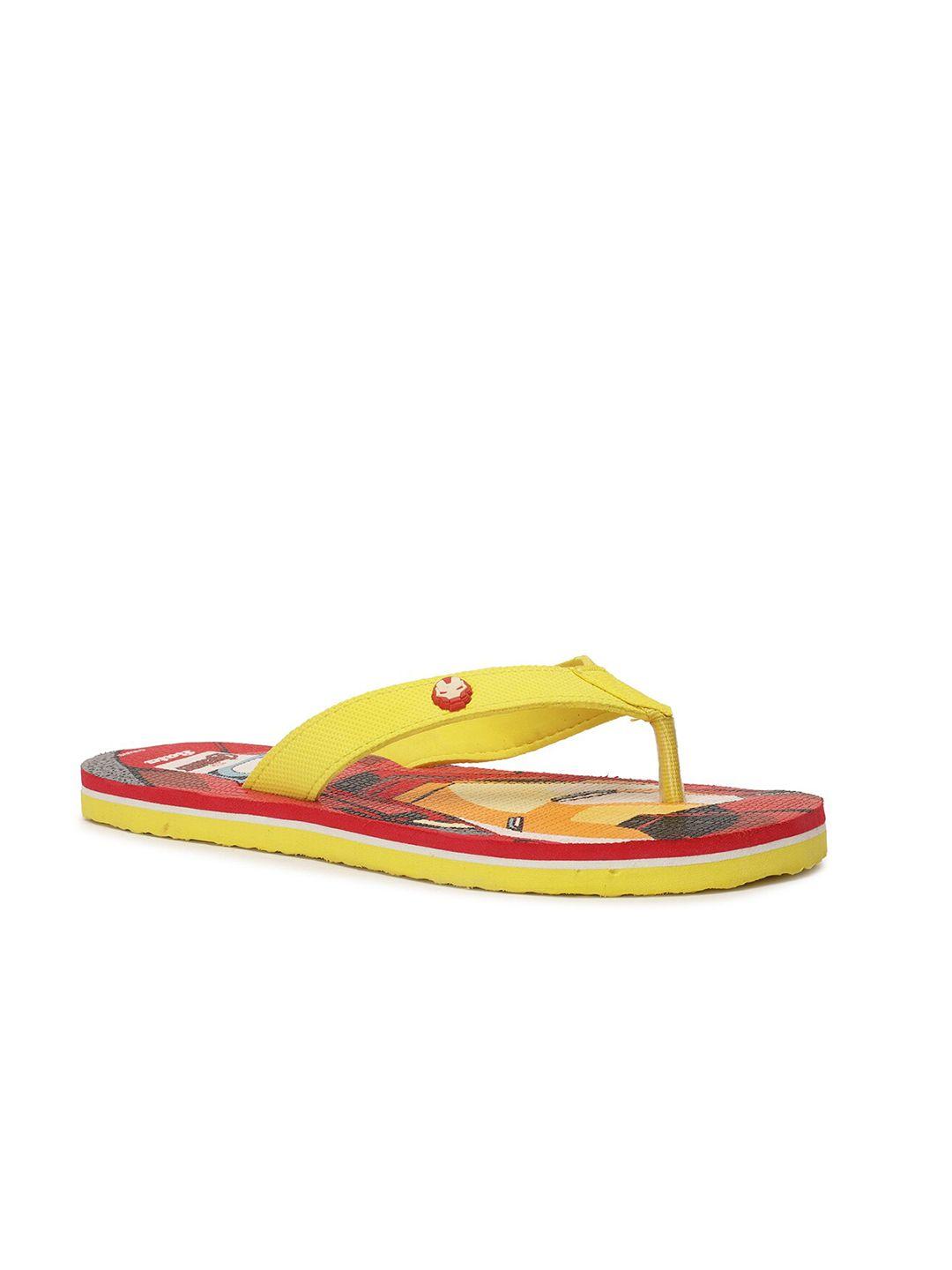 disney boys yellow & red printed room slippers
