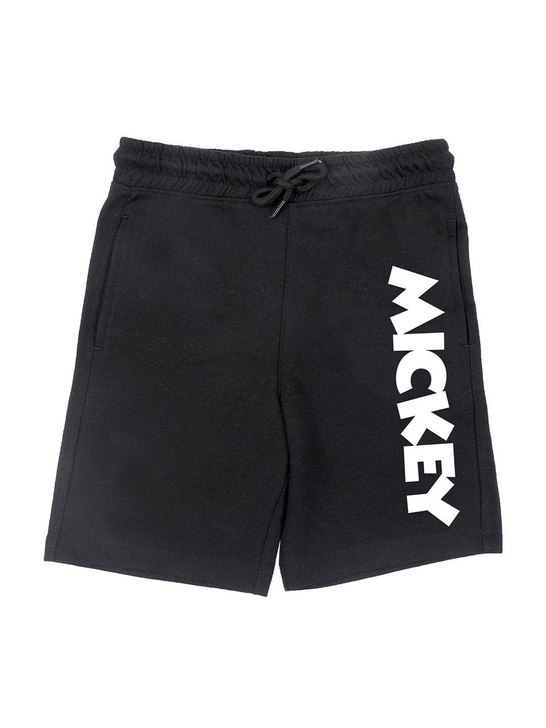 disney by wear your mind boys black mickey mouse printed shorts