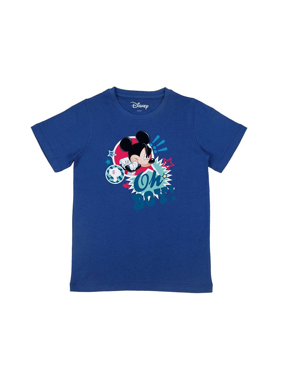 disney by wear your mind boys blue mickey mouse printed t-shirt