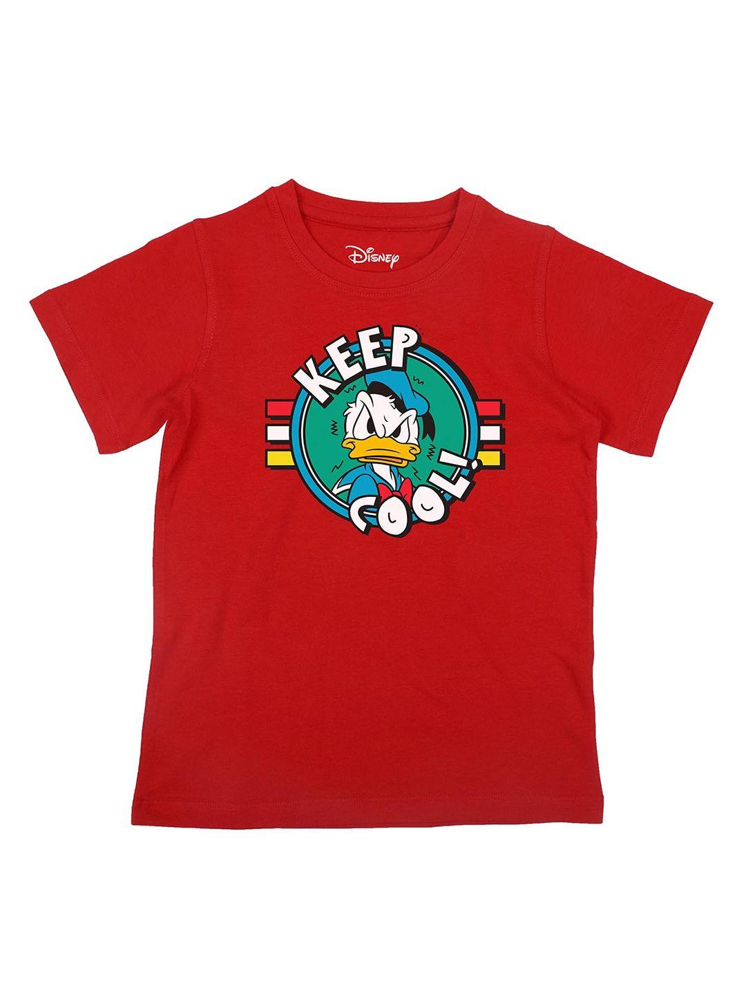 disney by wear your mind boys red & blue donald duck printed t-shirt