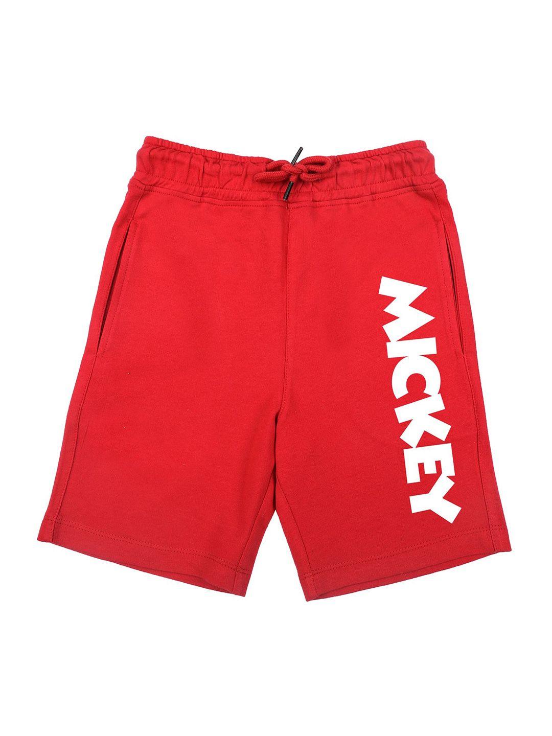 disney by wear your mind boys red & white printed shorts
